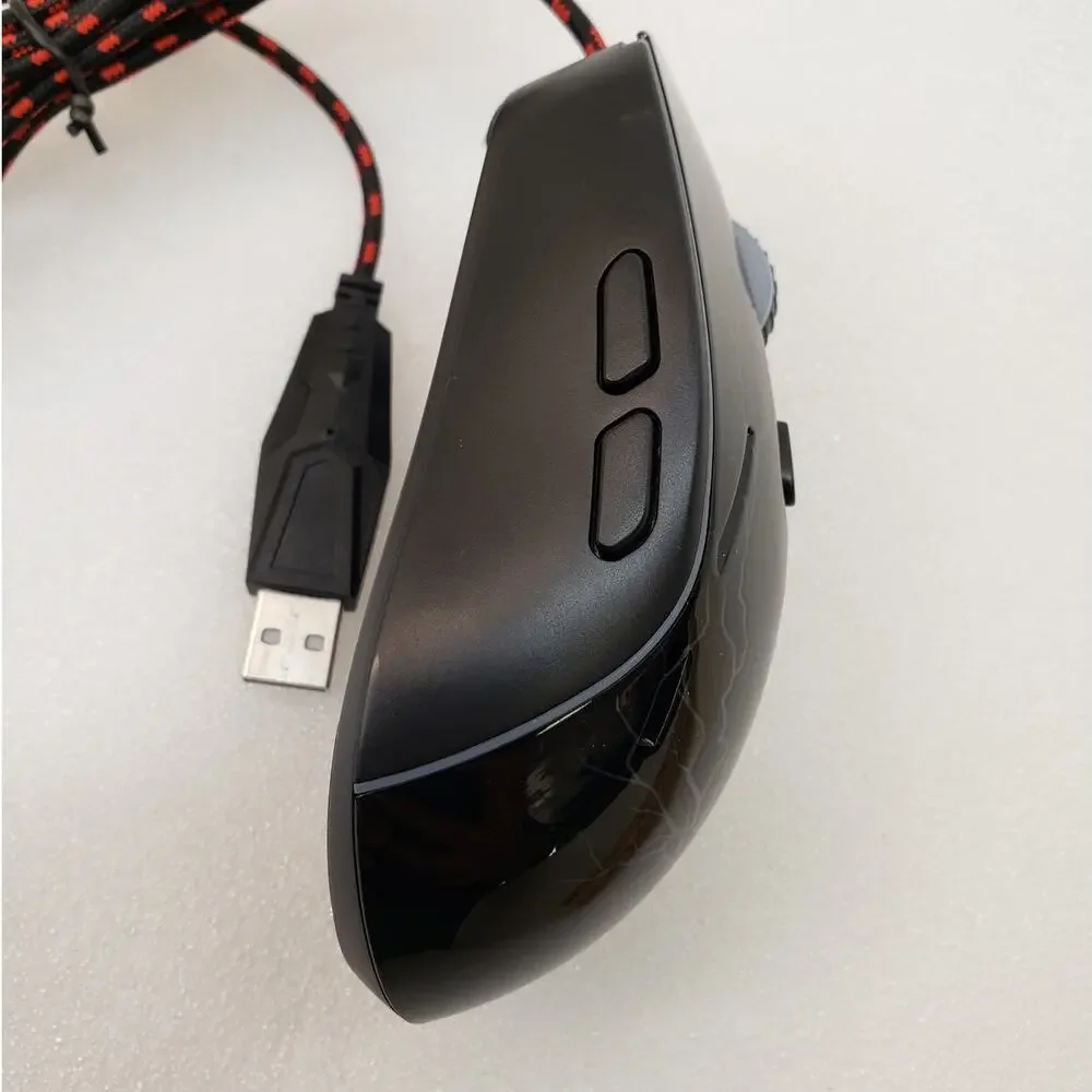 MAGEGEE G6 Wired Gaming Mouse with LED Backlight (Black with Lightning Pattern)
